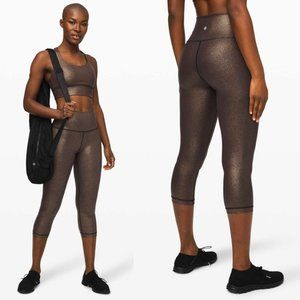 Lululemon Copper Foil Printed Luxtreme High Rise Wunder Under Crop